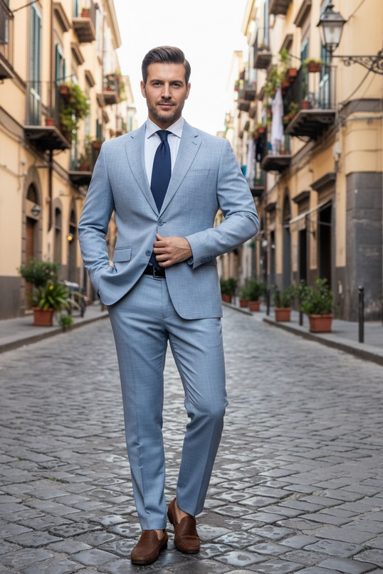 Abito Ascanio Grisa Celeste