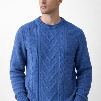 Maglione uomo girocollo a trecce – vestibilità oversize