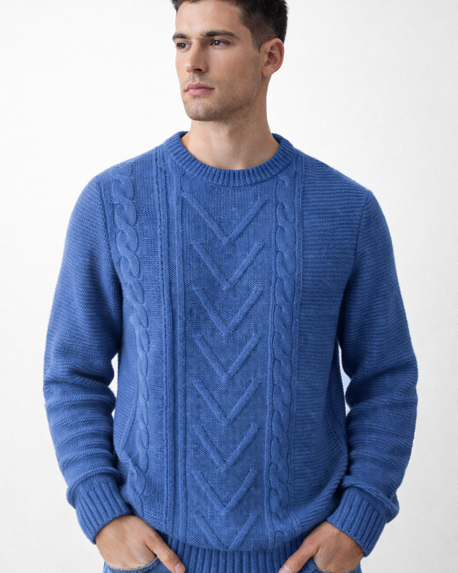 Maglione uomo girocollo a trecce – vestibilità oversize