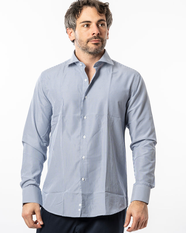 Camicia Vinc- con righe Bianco e Blu
