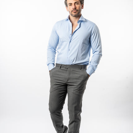 Pantalone Slim - Vinc Risvolto Grigio