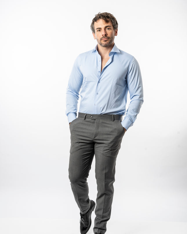 Pantalone Slim - Vinc Risvolto Grigio