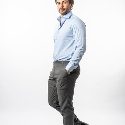 Pantalone Slim - Vinc Risvolto Grigio