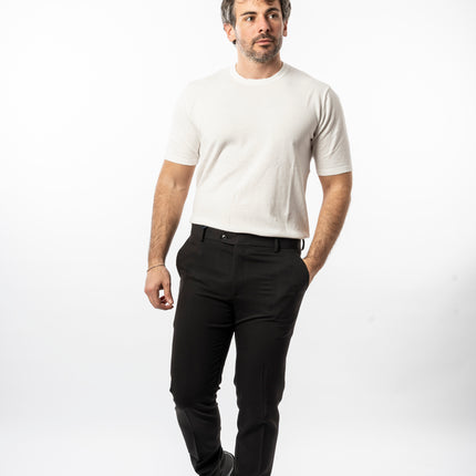 Pantalone Slim - Vinc Risvolto Nero