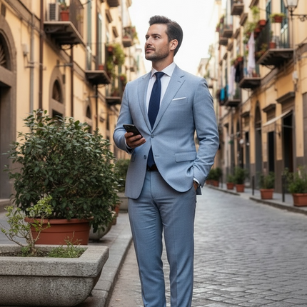 Abito Ascanio Grisa Celeste