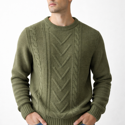 Maglione uomo girocollo a trecce – vestibilità oversize