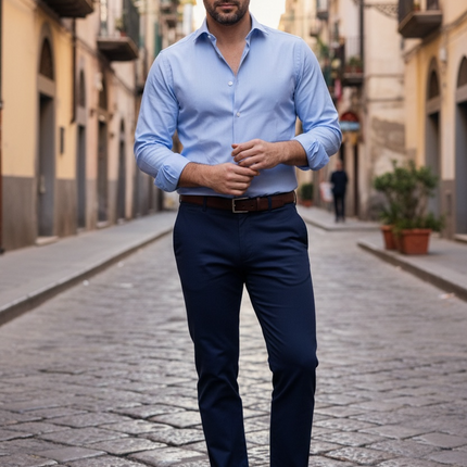 Camicia Alibi fil à fil  - Azzurro
