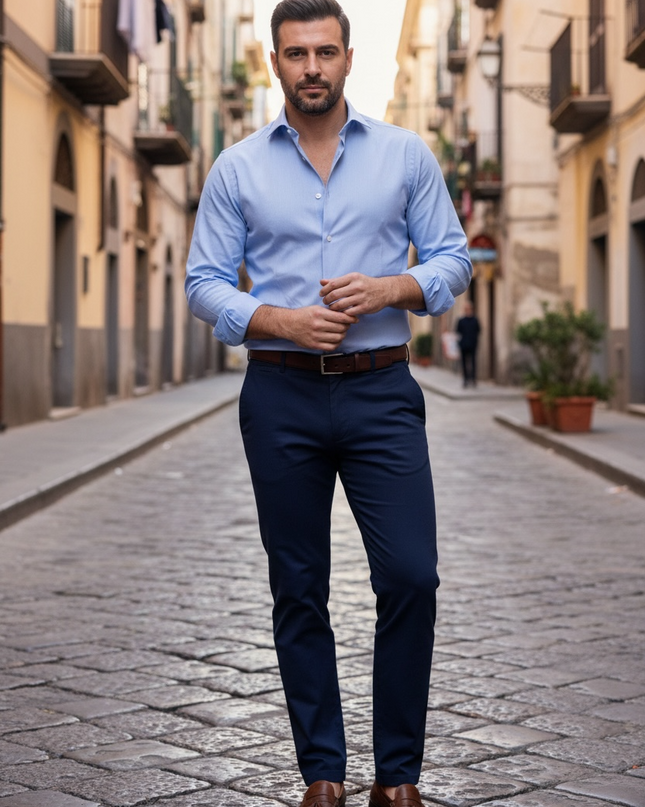 Camicia Alibi fil à fil  - Azzurro