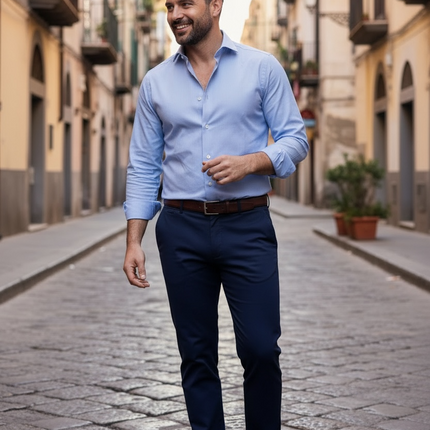 Camicia Alibi fil à fil  - Azzurro