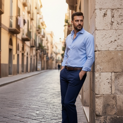 Camicia Alibi fil à fil  - Azzurro