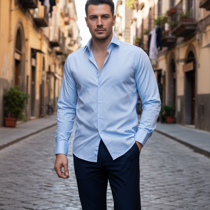 Camicia slim celeste