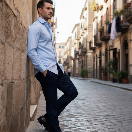 Camicia slim celeste